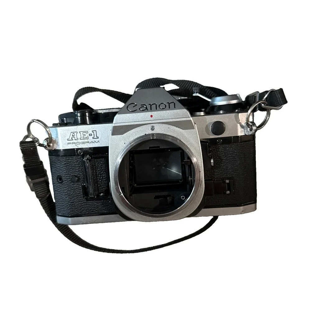 Canon AE-1 35mm SLR Film Camera with Lens, Camera Bag, Manuals, NEW Film Bundle